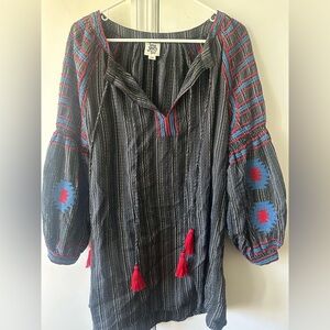 Ivy Jane Black Blue Red Aztec Mini Dress